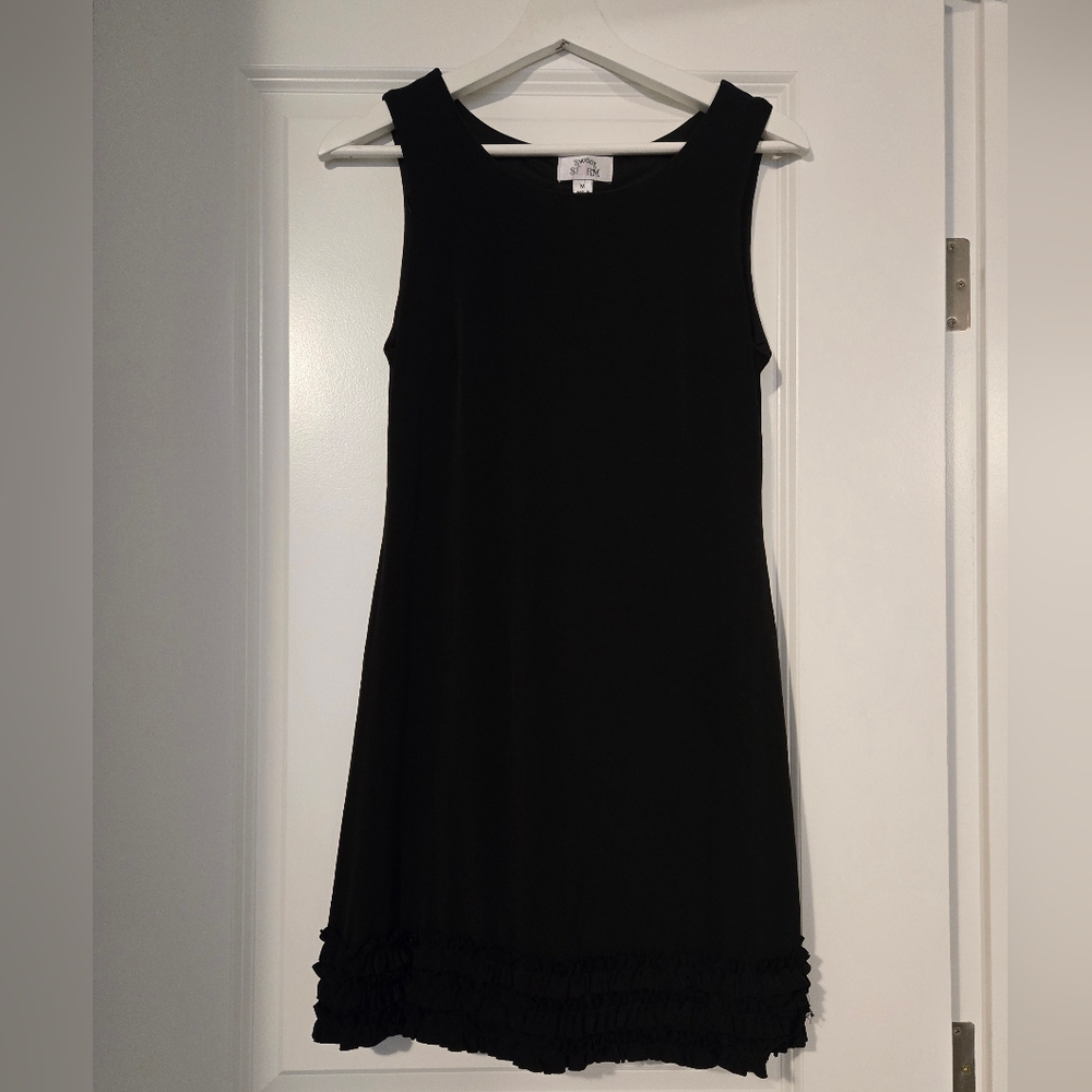 Sweet Storm Black Bodycon Ruffles Hem Dress. Size M.